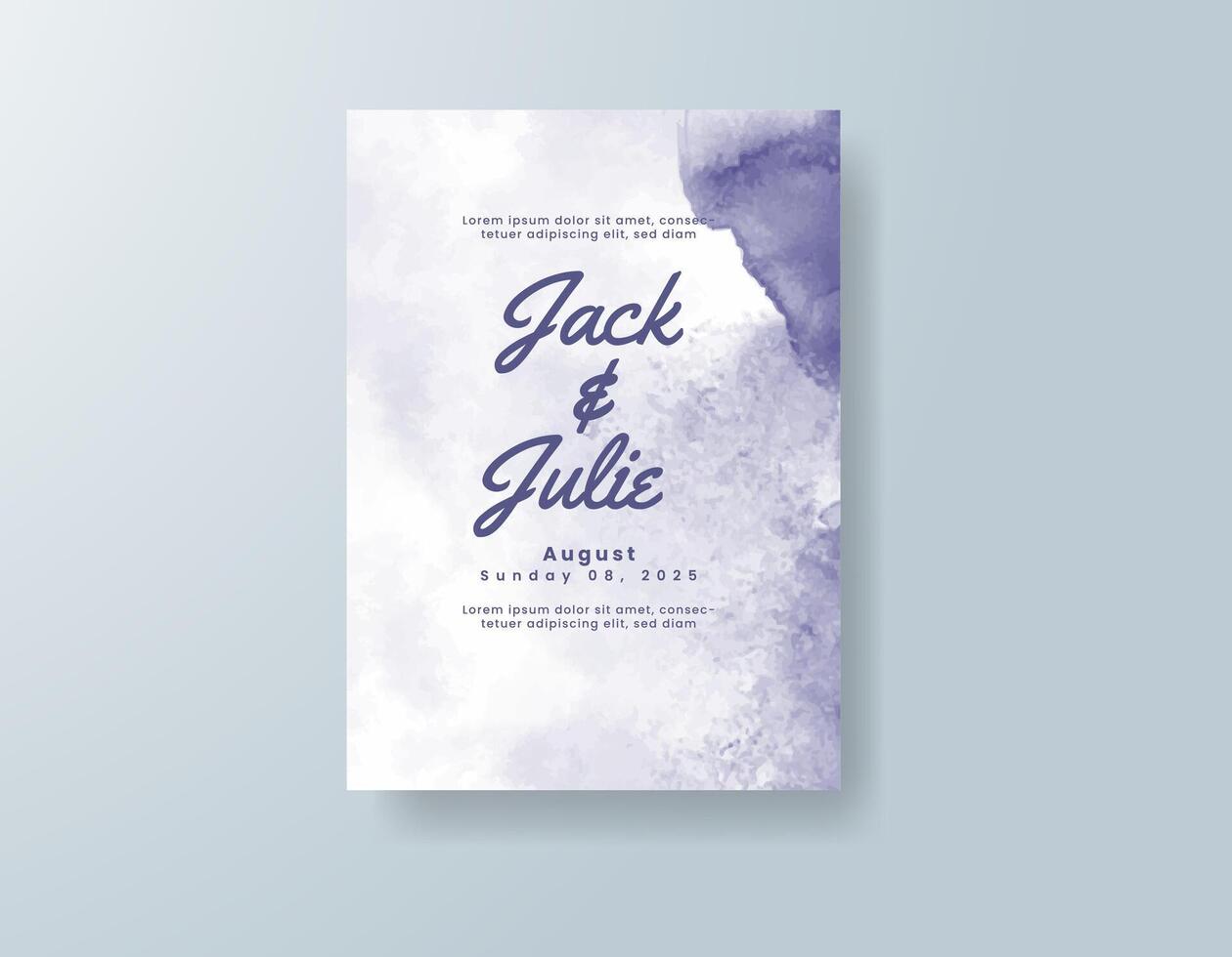 A poetic invitation adorned in light watercolor lavender. vector