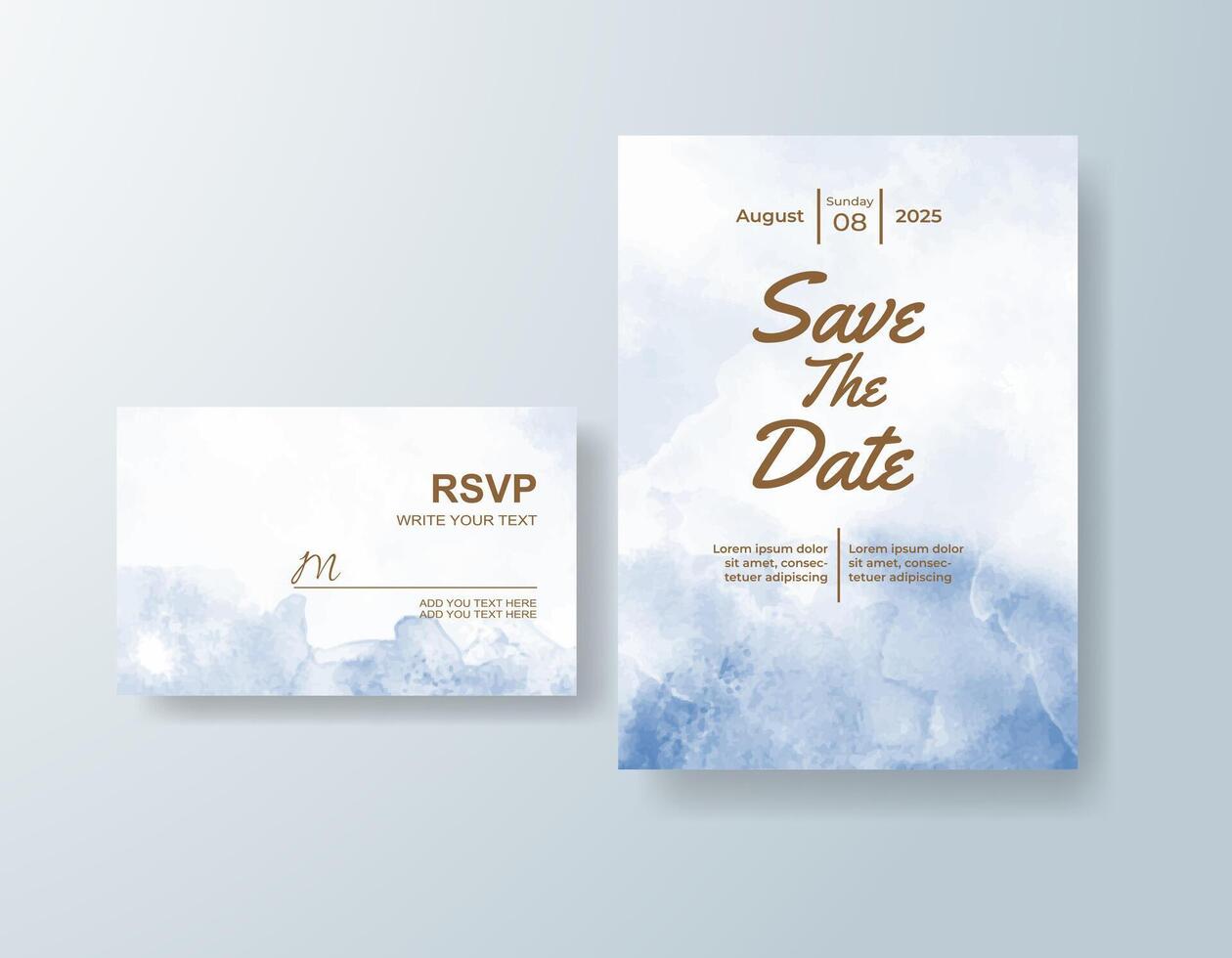 Sky-blue watercolor background adds lightness and airiness. vector