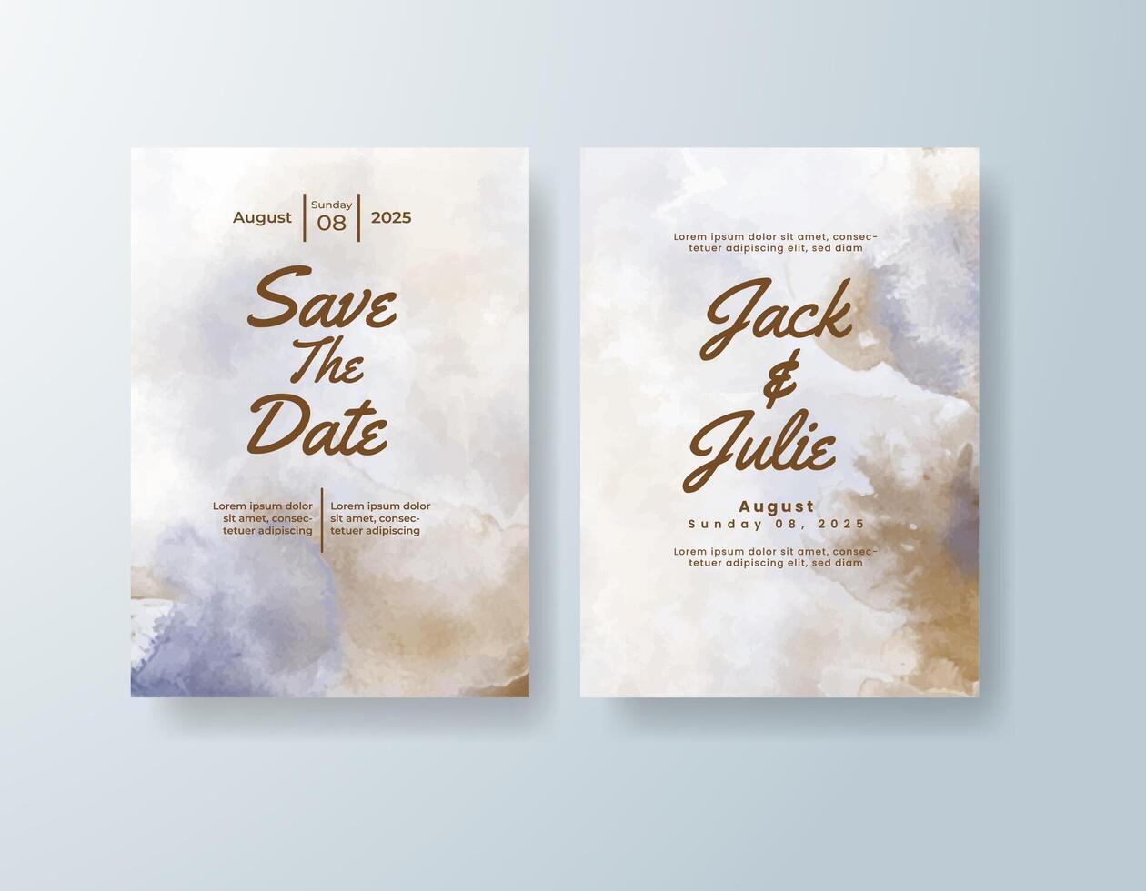 Pale watercolor patterns subtly highlight classic fonts. vector