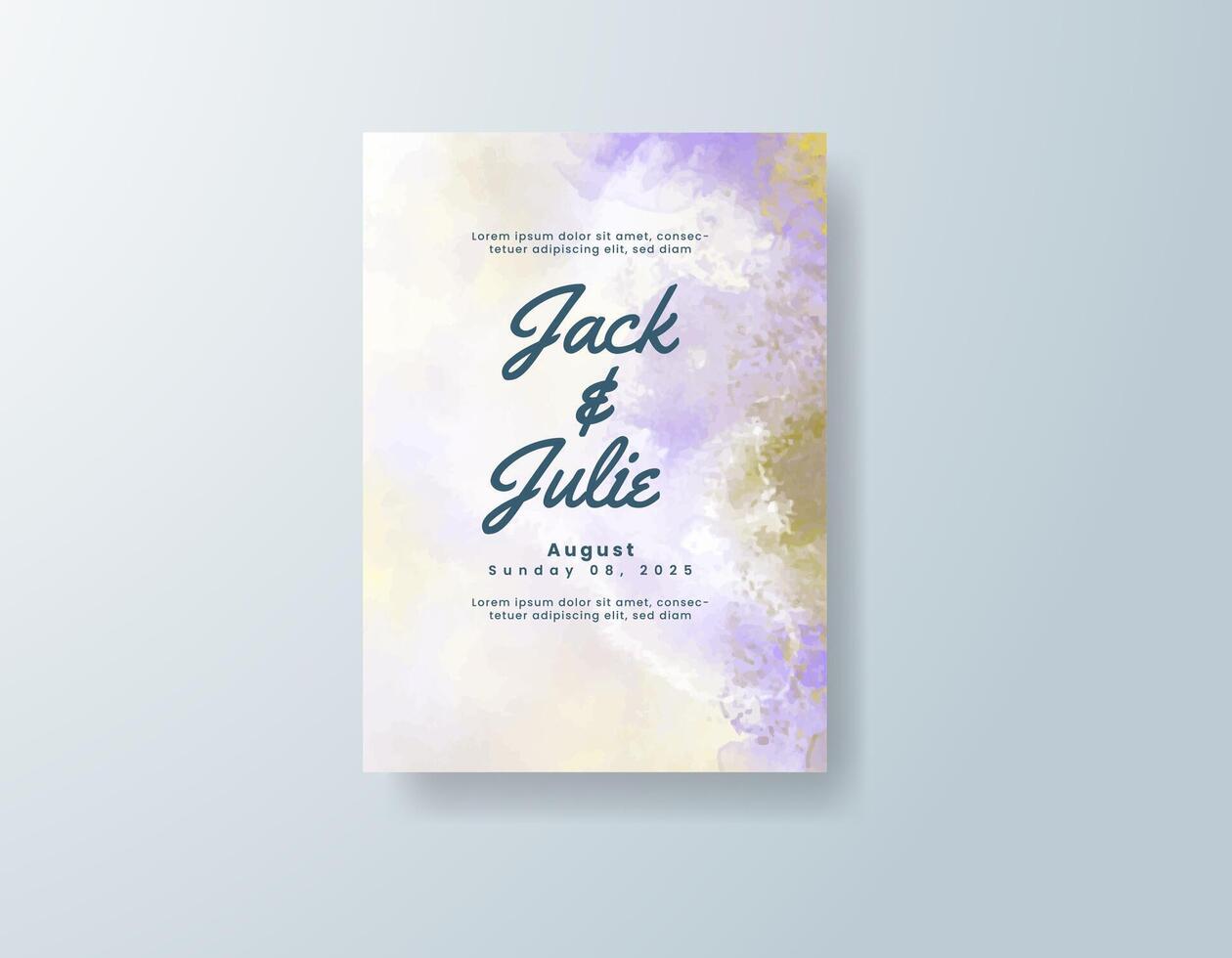 Simple and elegant, this card features soft floral watercolor details. vector