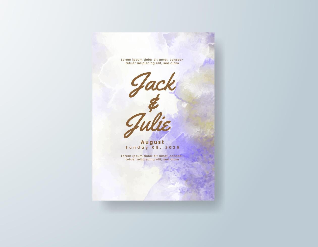 A minimalist invitation softened with warm watercolor edges. vector