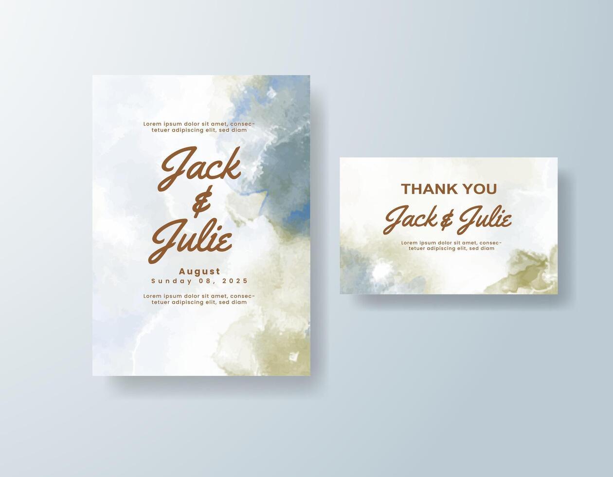 Dreamy strokes of blue and lavender enhance your celebration message. vector