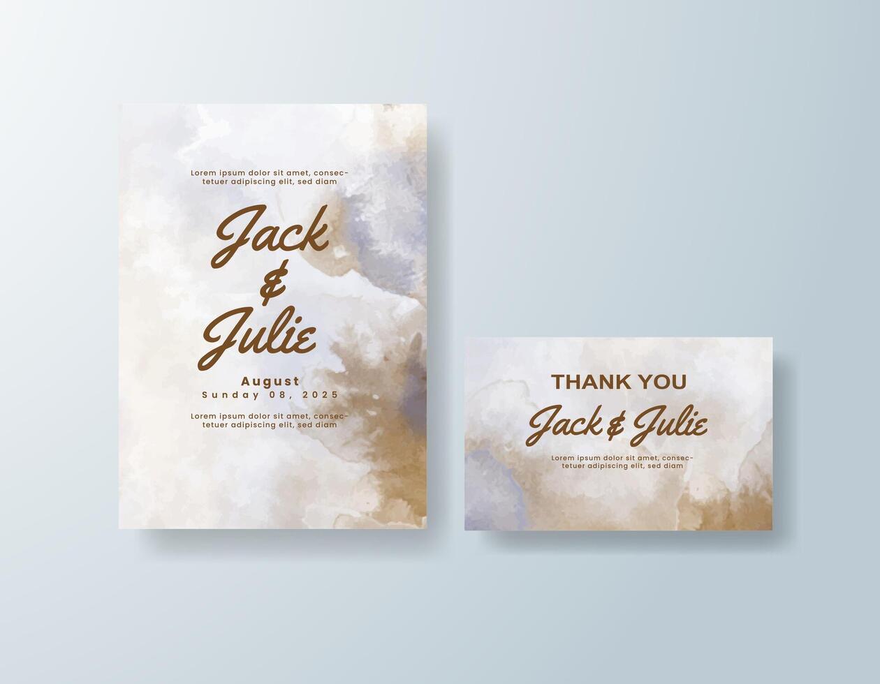 Cool watercolor waves roll into this seaside wedding design. vector
