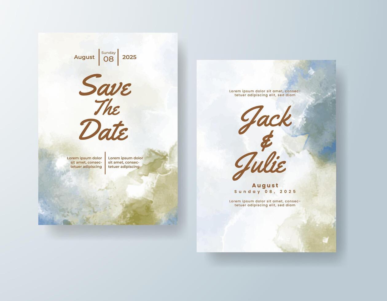 Watercolor brush strokes highlight modern calligraphy with style. vector