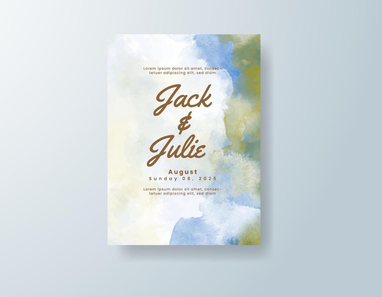 Soft greens and creams blend beautifully for a garden-inspired invite. vector