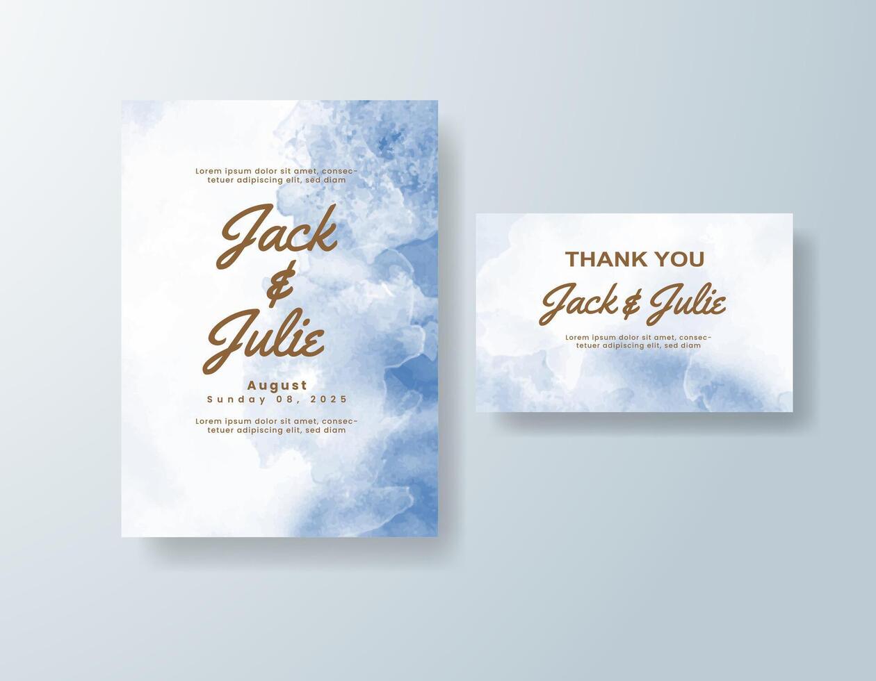 Sophisticated watercolor thank you card in soft pink tones with a garden theme vector