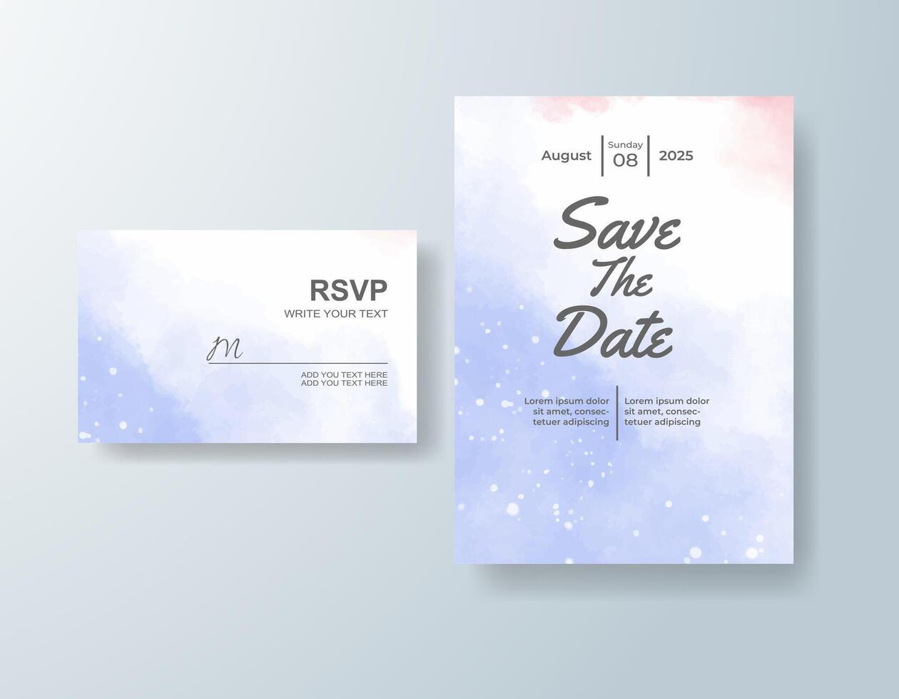 Whimsical watercolor stationery set in mint green tones with a garden theme vector