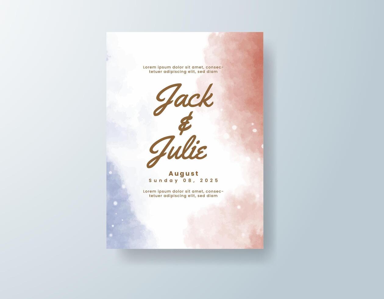 Charming watercolor announcement in rose gold tones with a modern theme vector