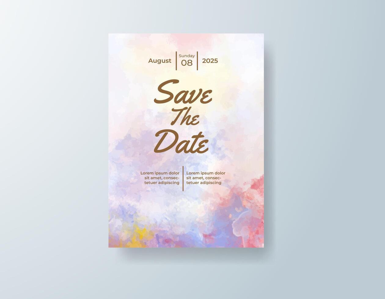 Elegant watercolor details card in soft pink tones with a tropical theme vector
