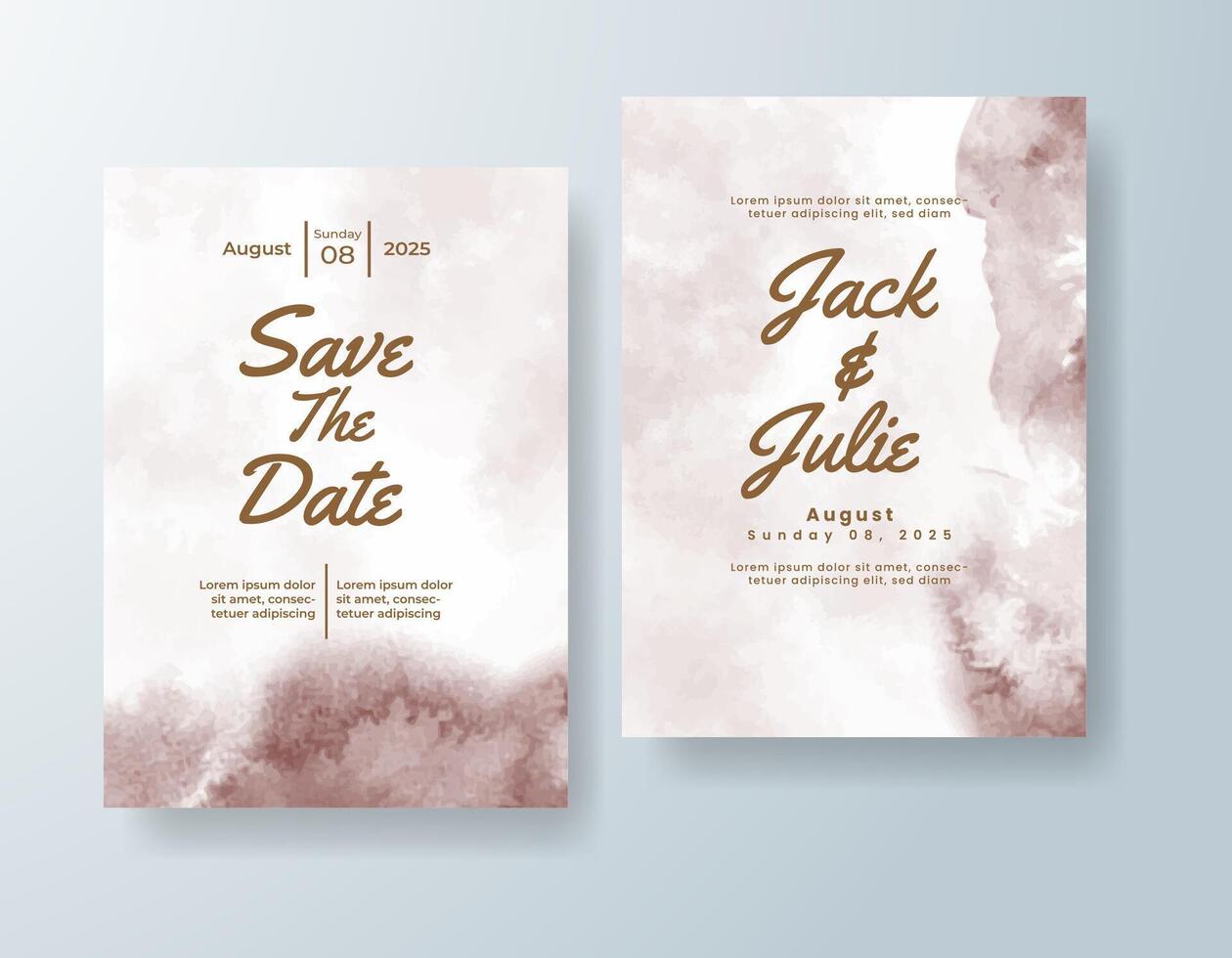 Hand-painted watercolor save-the-date in navy blue tones with a floral theme vector