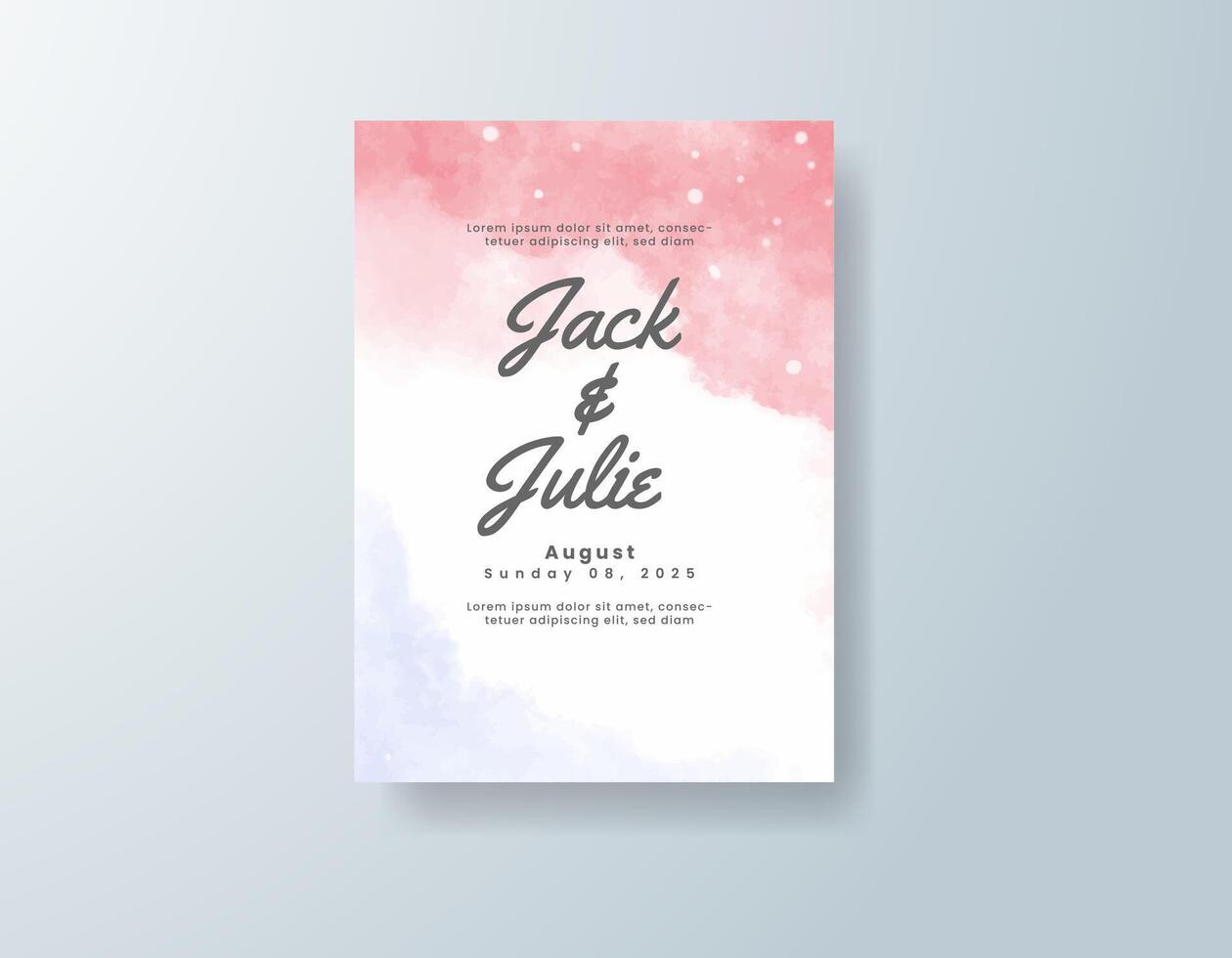 Ethereal watercolor wedding suite in dusty blue tones with a winter theme vector