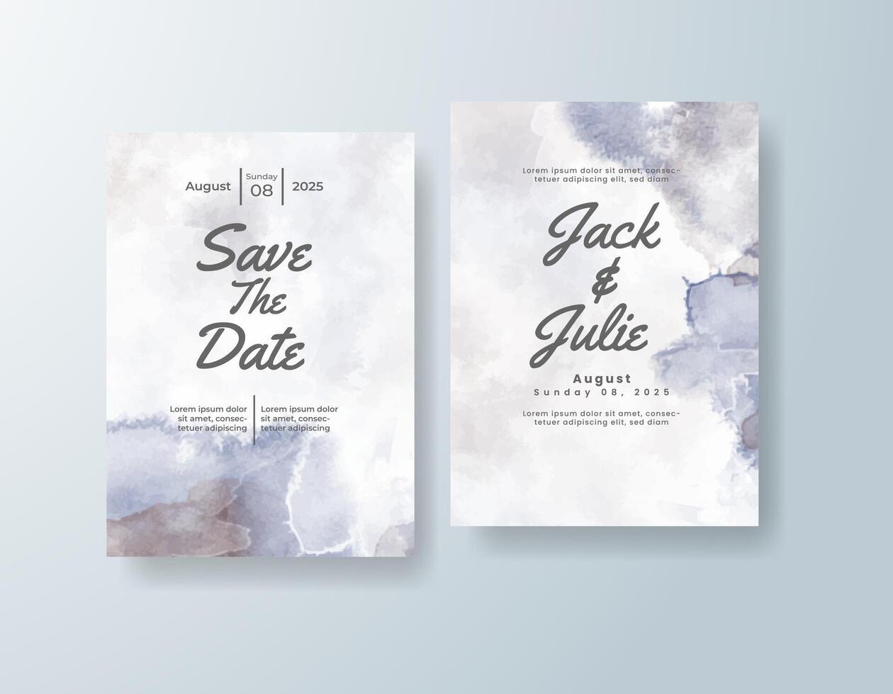 Custom watercolor thank you card in sage green tones with a modern theme vector