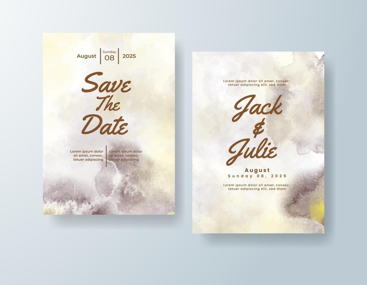 Sophisticated watercolor menu card in rose gold tones with a vintage theme vector