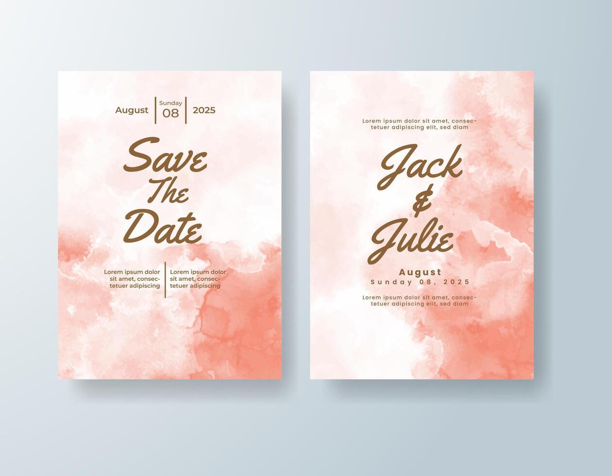 Artistic watercolor thank you card in blush tones with an elegant theme vector