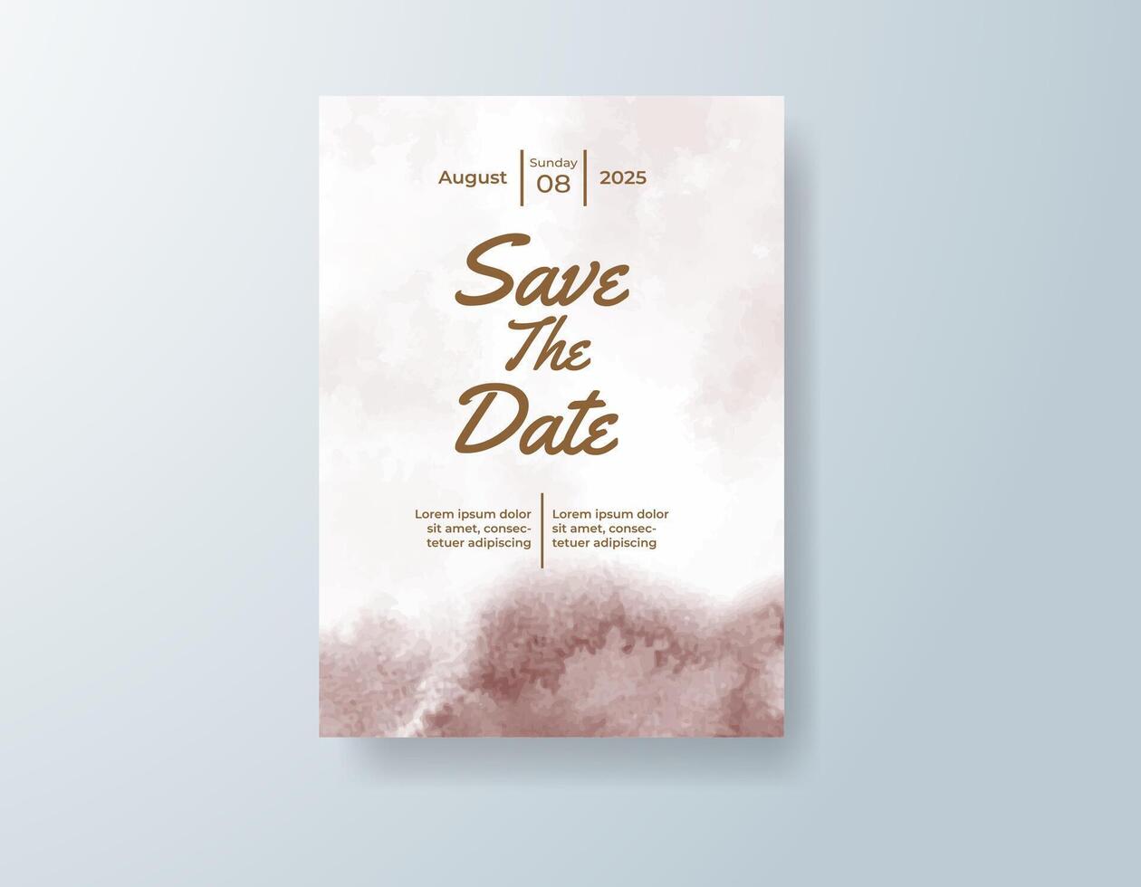 Elegant watercolor invitation in mauve tones with a classic theme vector