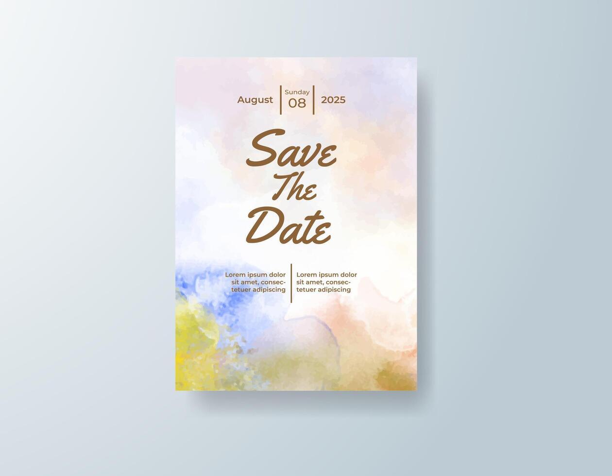 Hand-painted watercolor menu card in ivory tones with an autumn theme vector