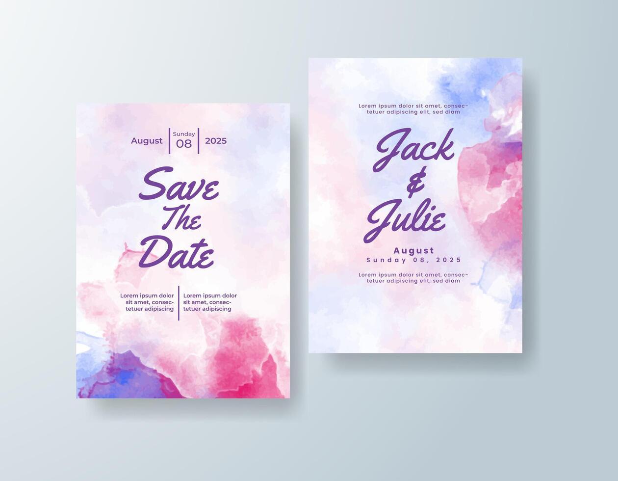 Modern watercolor wedding suite in sage green tones with a vintage theme vector