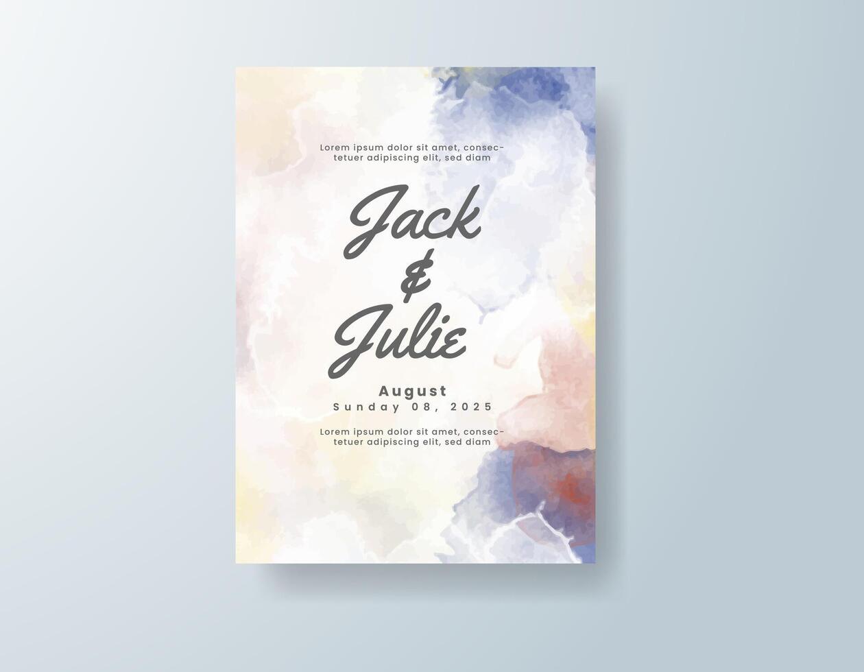 Dreamy watercolor RSVP card in mint green tones with a spring theme vector