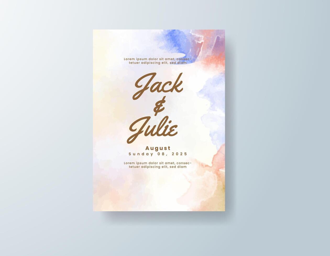 Refined watercolor RSVP card in lavender tones with a botanical theme vector