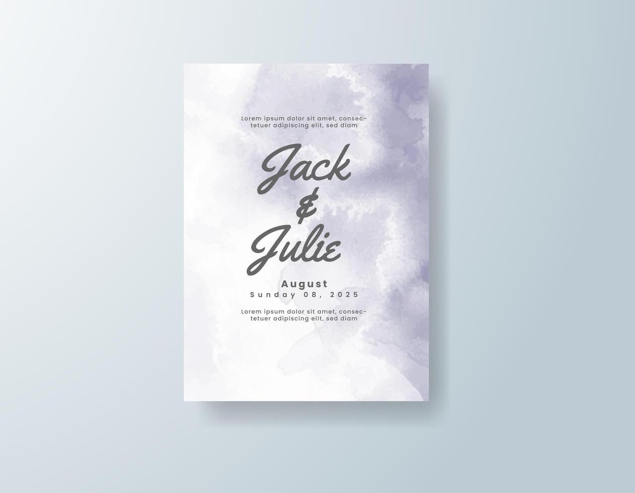 Artistic watercolor wedding suite in sage green tones with a modern theme vector