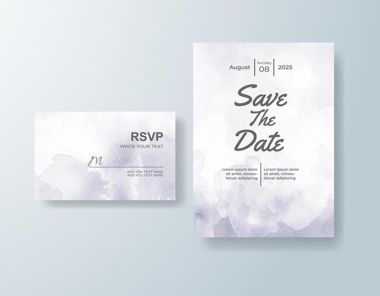 Subtle watercolor invitation in ivory tones with a classic theme vector