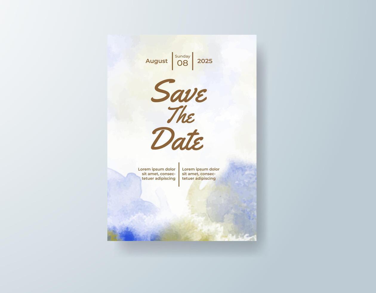 Bold watercolor invitation in lavender tones with a winter theme vector