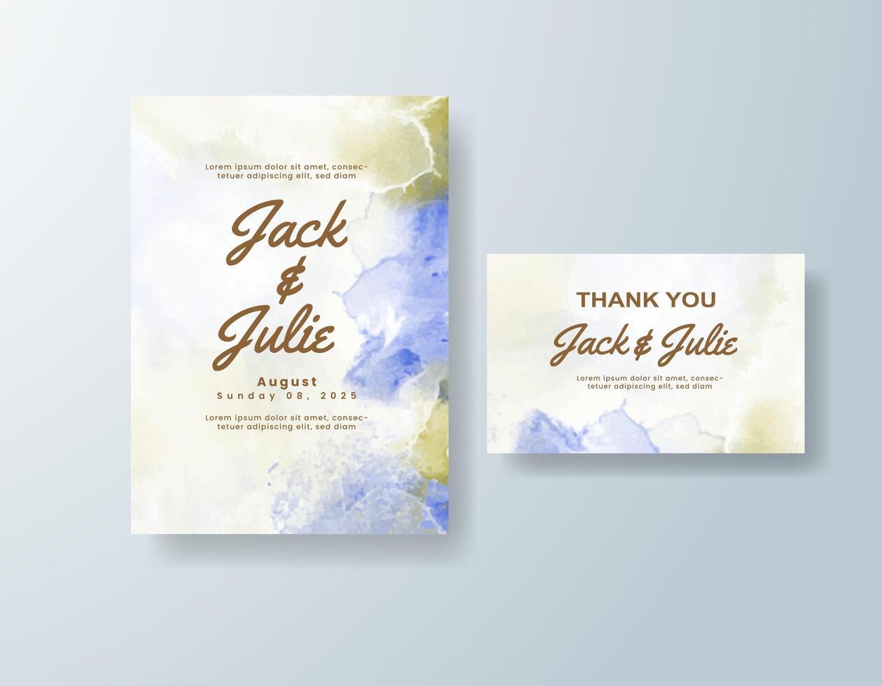 Elegant watercolor wedding suite in rose gold tones with a pastel theme vector
