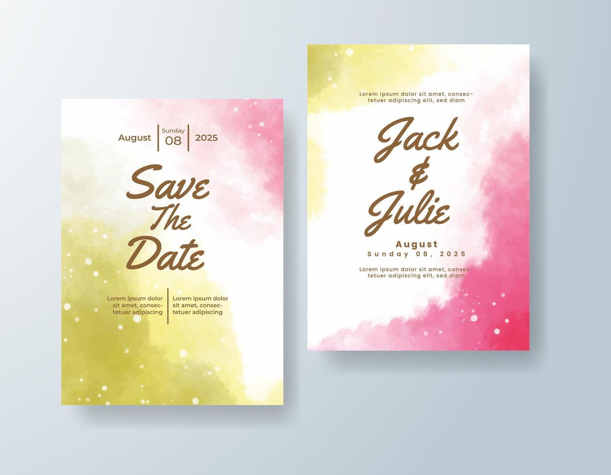 Handcrafted watercolor RSVP card in turquoise tones with a summer theme vector