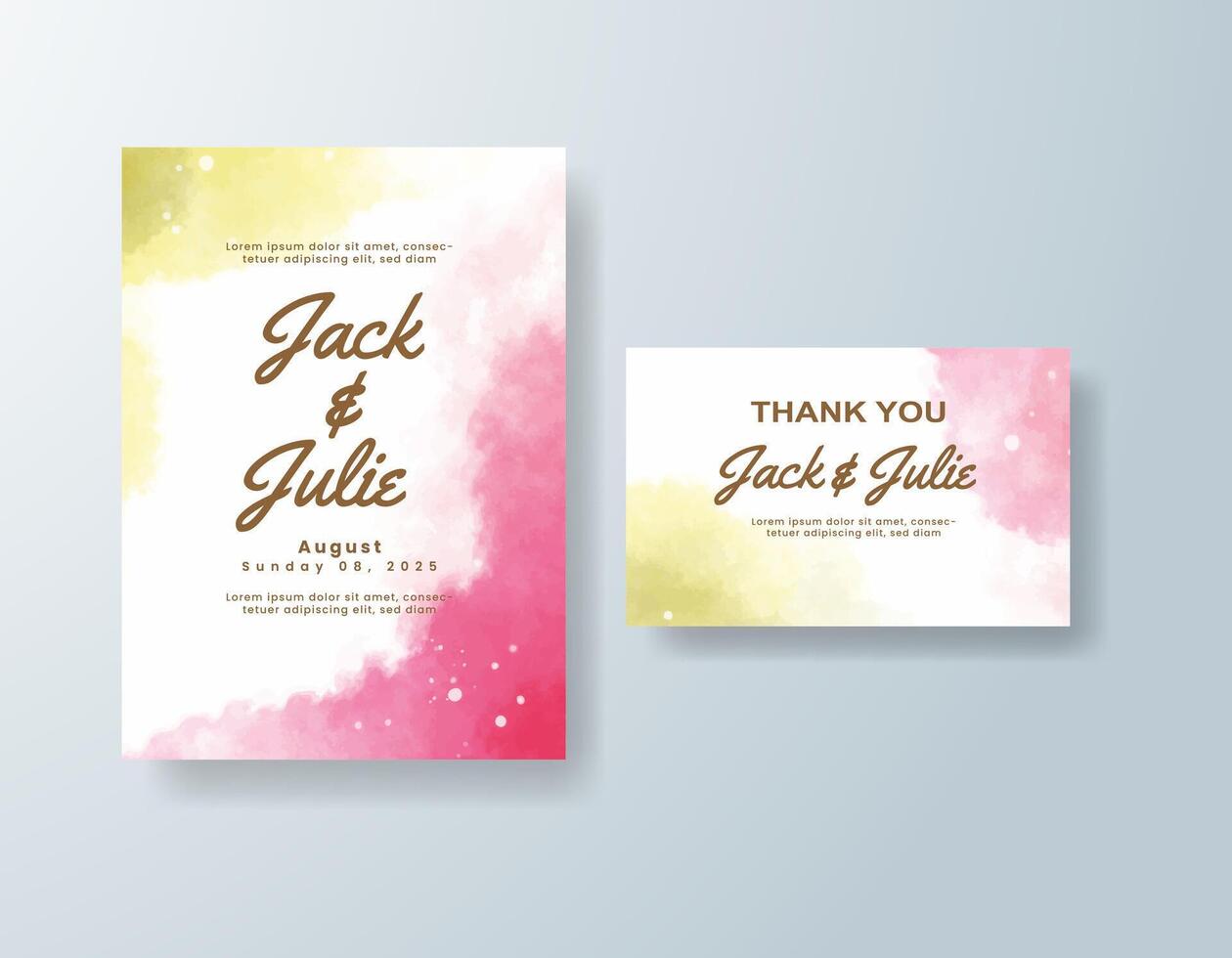 Ethereal watercolor announcement in blush tones with a romantic theme vector