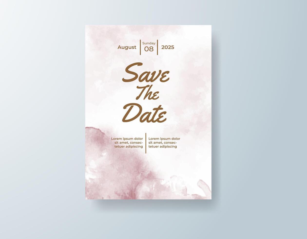 Refined watercolor RSVP card in cream tones with an autumn theme vector