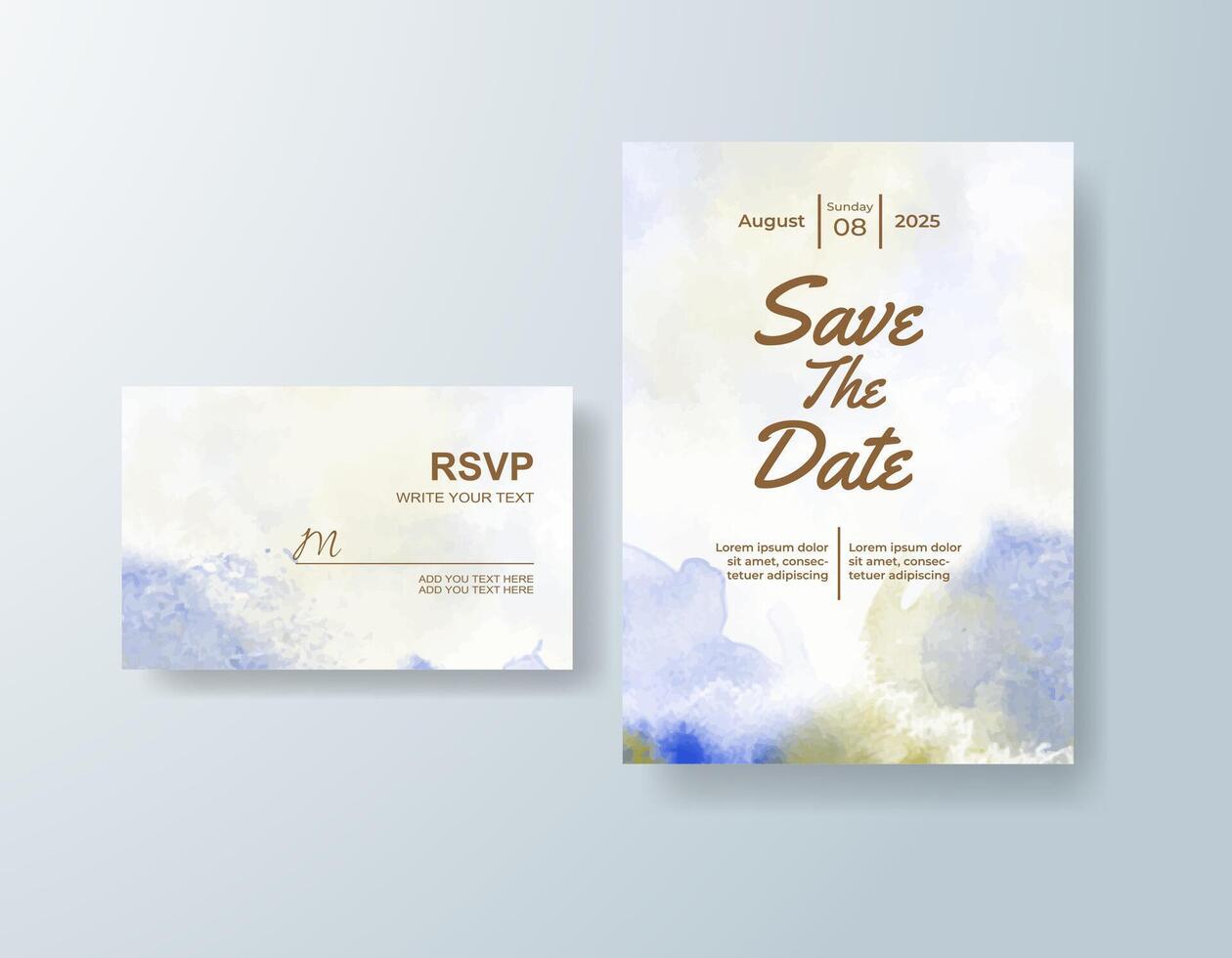 Charming watercolor invitation in peach tones with a tropical theme vector