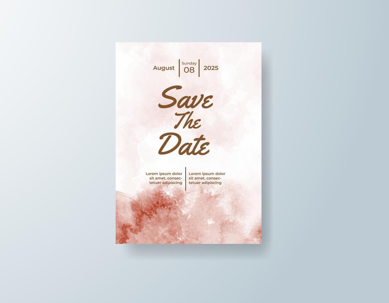 Unique watercolor wedding suite in terracotta tones with a whimsical theme vector