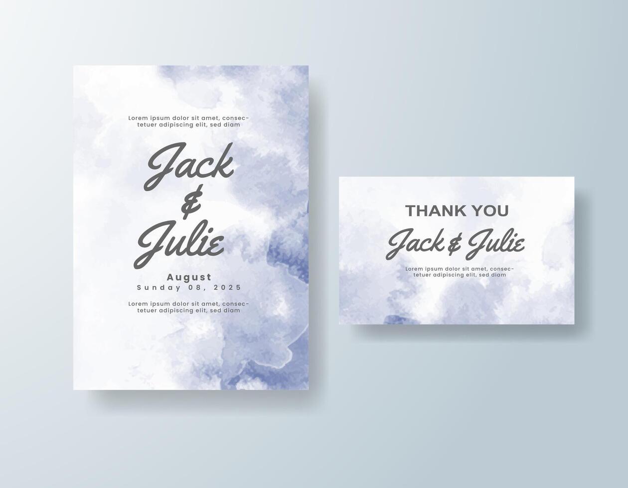 Fine art watercolor RSVP card in plum tones with a garden theme vector