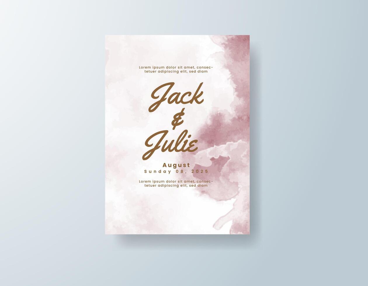 Whimsical watercolor menu card in rose gold tones with an autumn theme vector