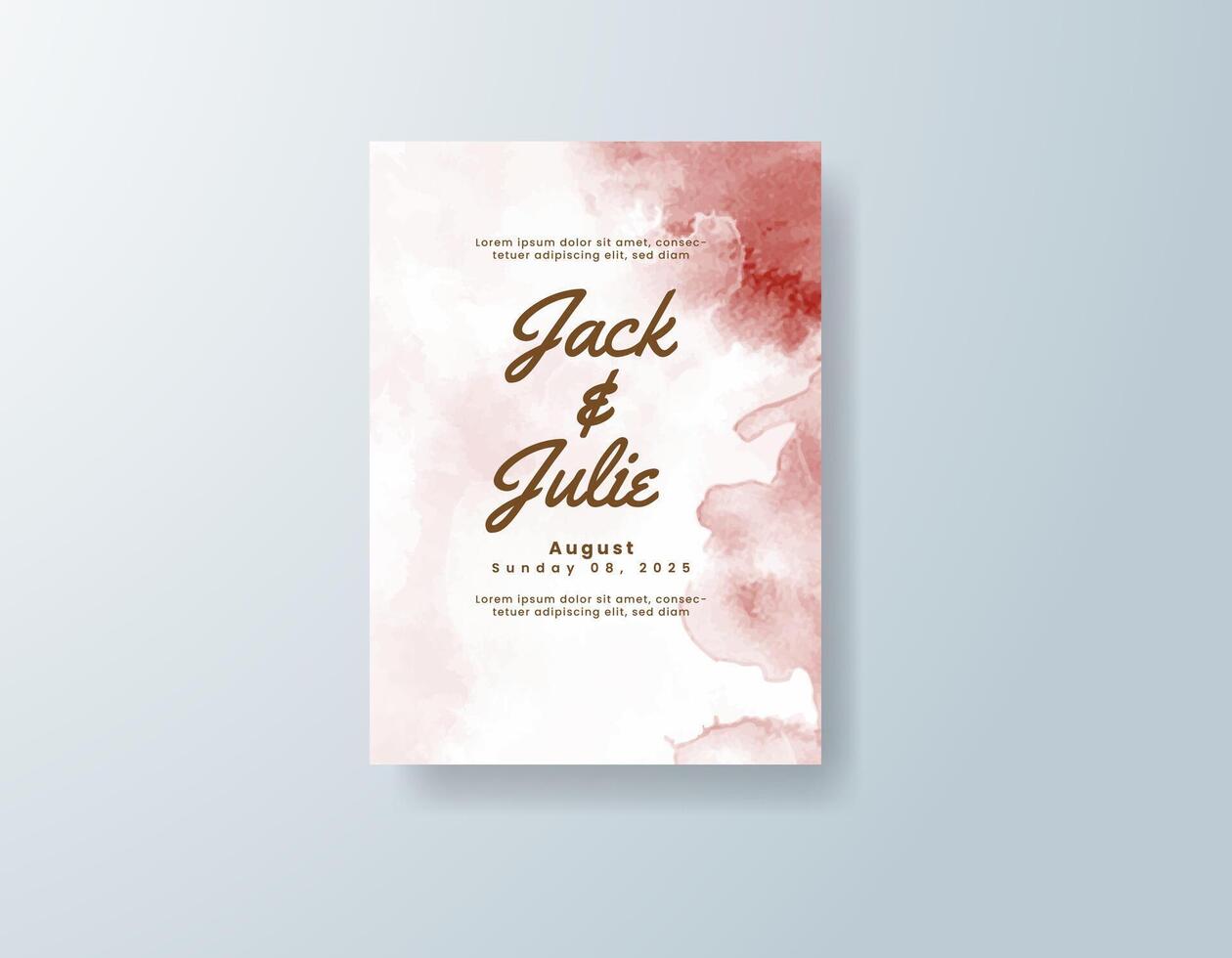 Hand-painted watercolor RSVP card in sky blue tones with a whimsical theme vector