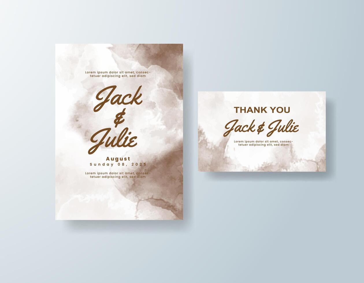 Romantic watercolor invitation in mauve tones with a rustic theme vector