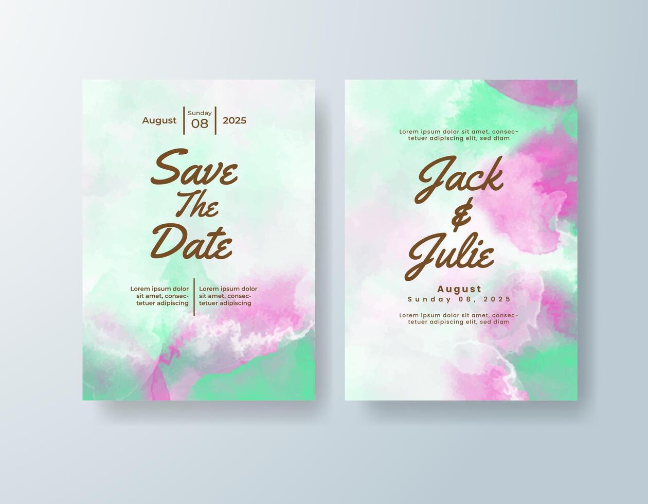 Whimsical watercolor save-the-date in navy blue tones with a botanical theme vector