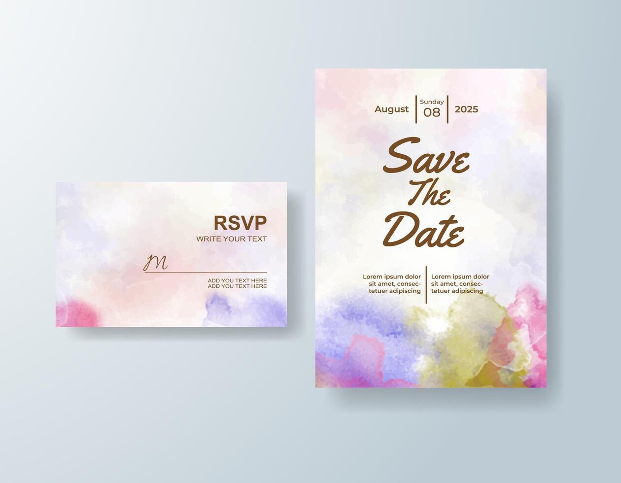 Artistic watercolor thank you card in mint green tones with a romantic theme vector