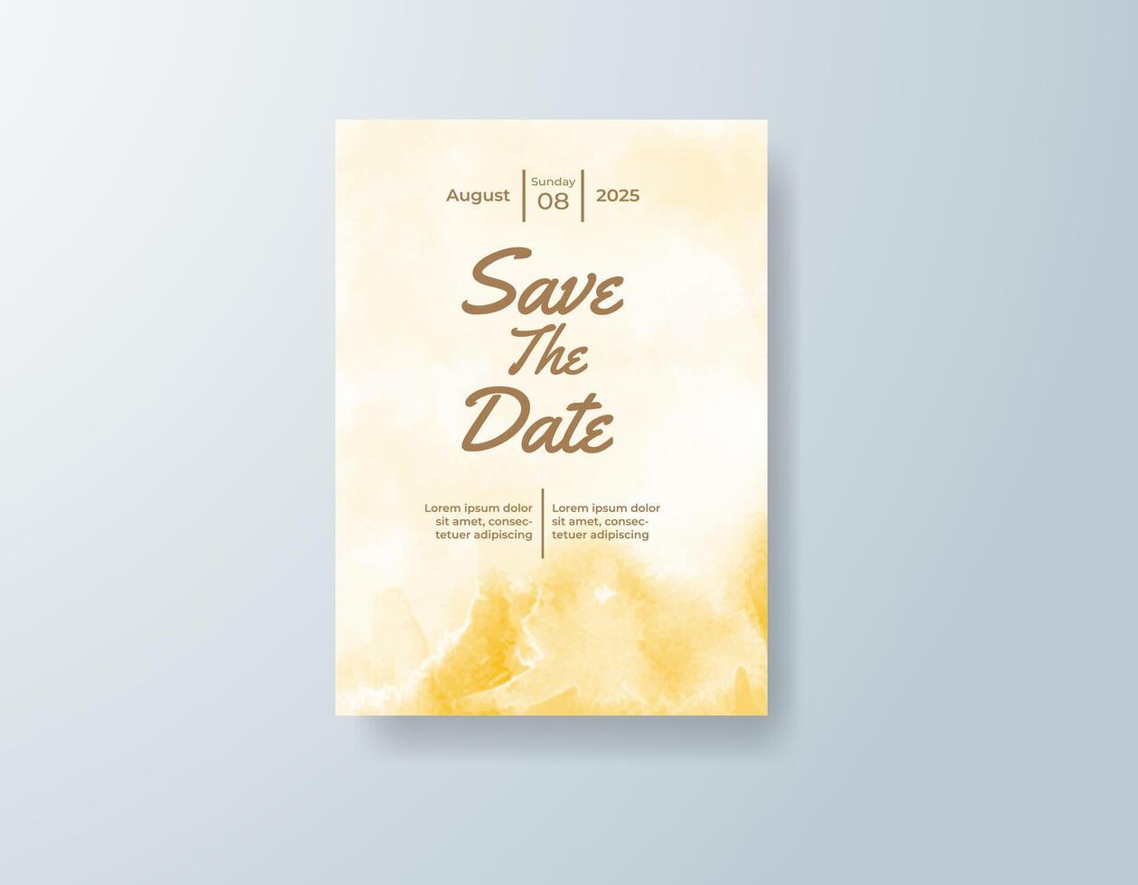 Custom watercolor announcement in dusty blue tones with a garden theme vector