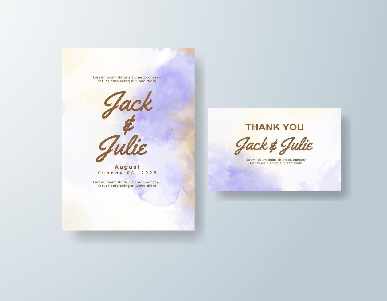 Custom watercolor details card in blush tones with a garden theme vector