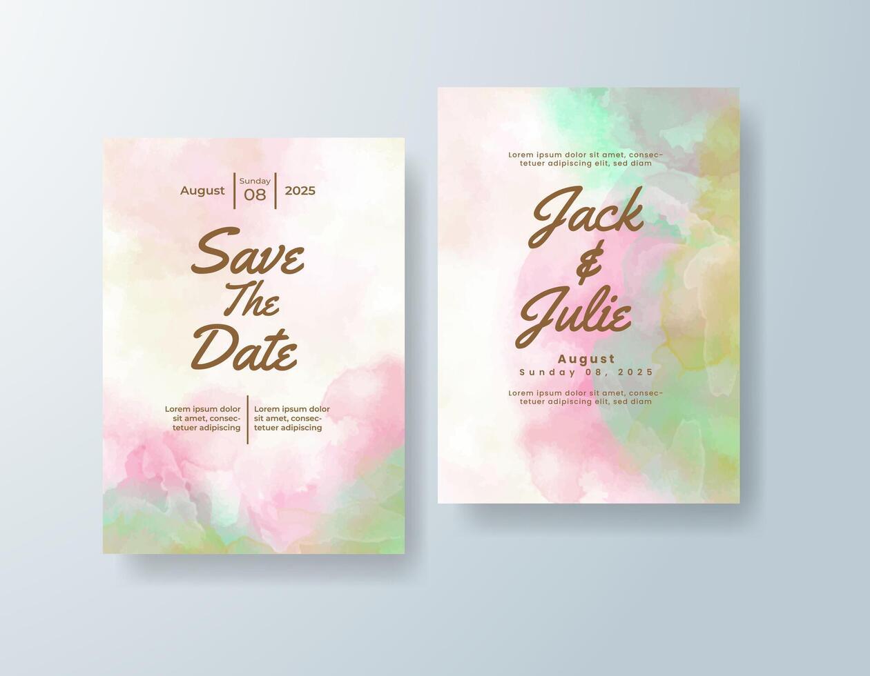 Romantic watercolor menu card in sage green tones with a classic theme vector