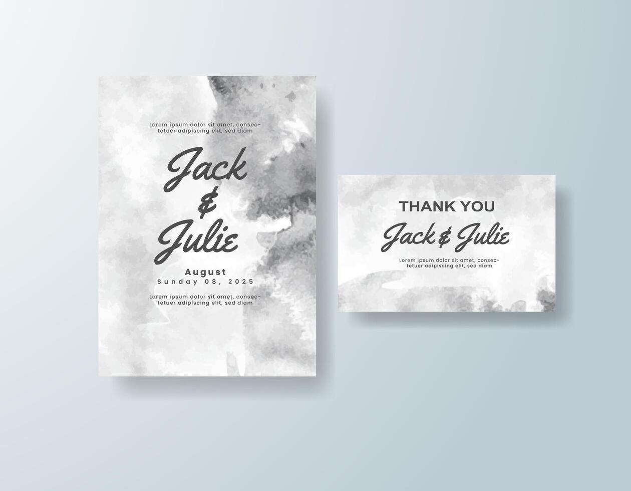 Elegant watercolor details card in mint green tones with a spring theme vector