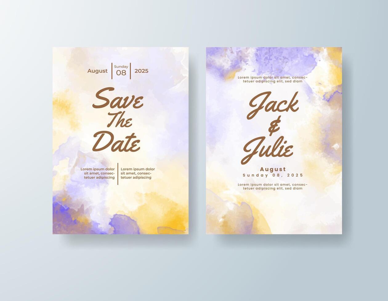 Artistic watercolor invitation in plum tones with a rustic theme vector