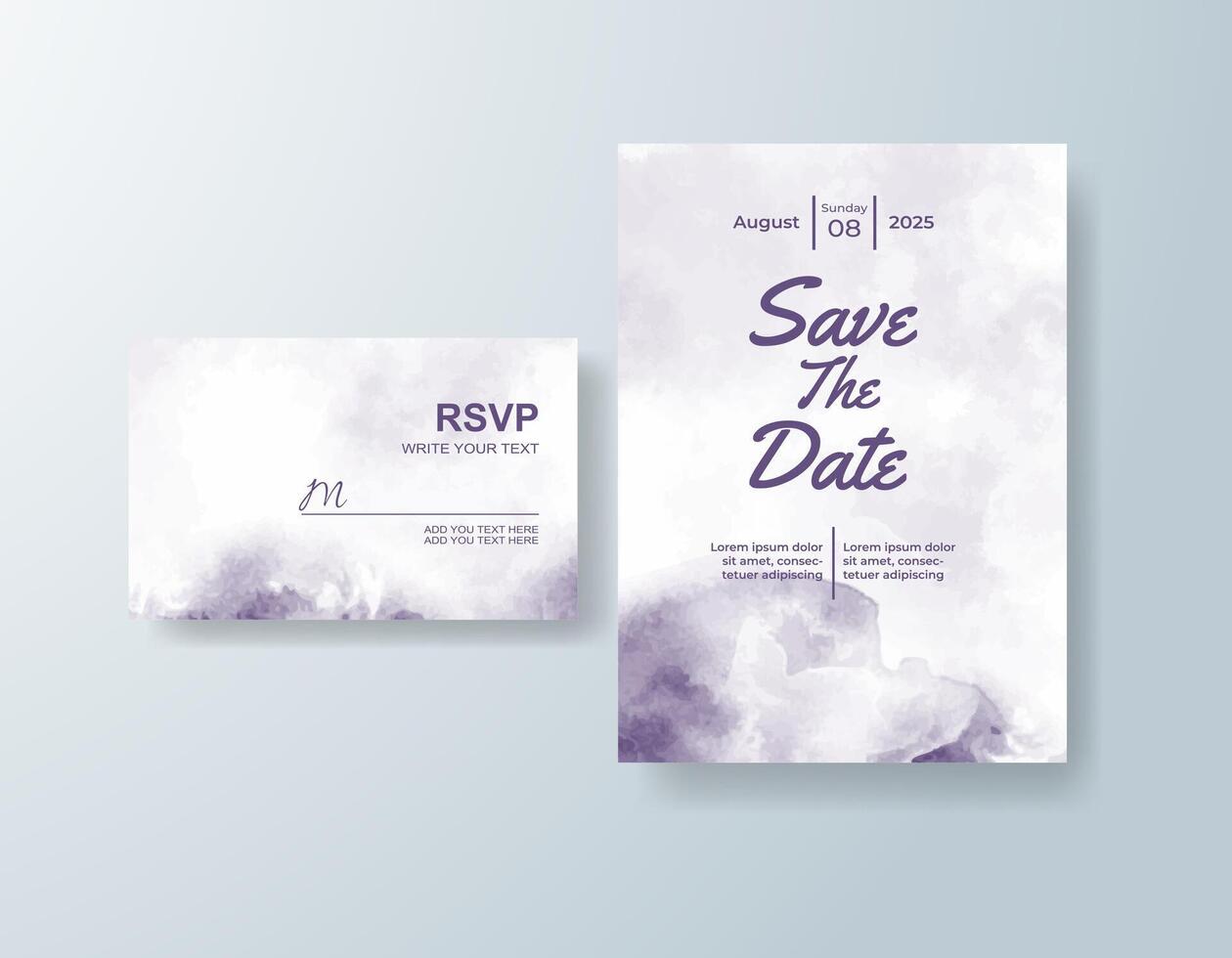 Artistic watercolor save-the-date in navy blue tones with a floral theme vector
