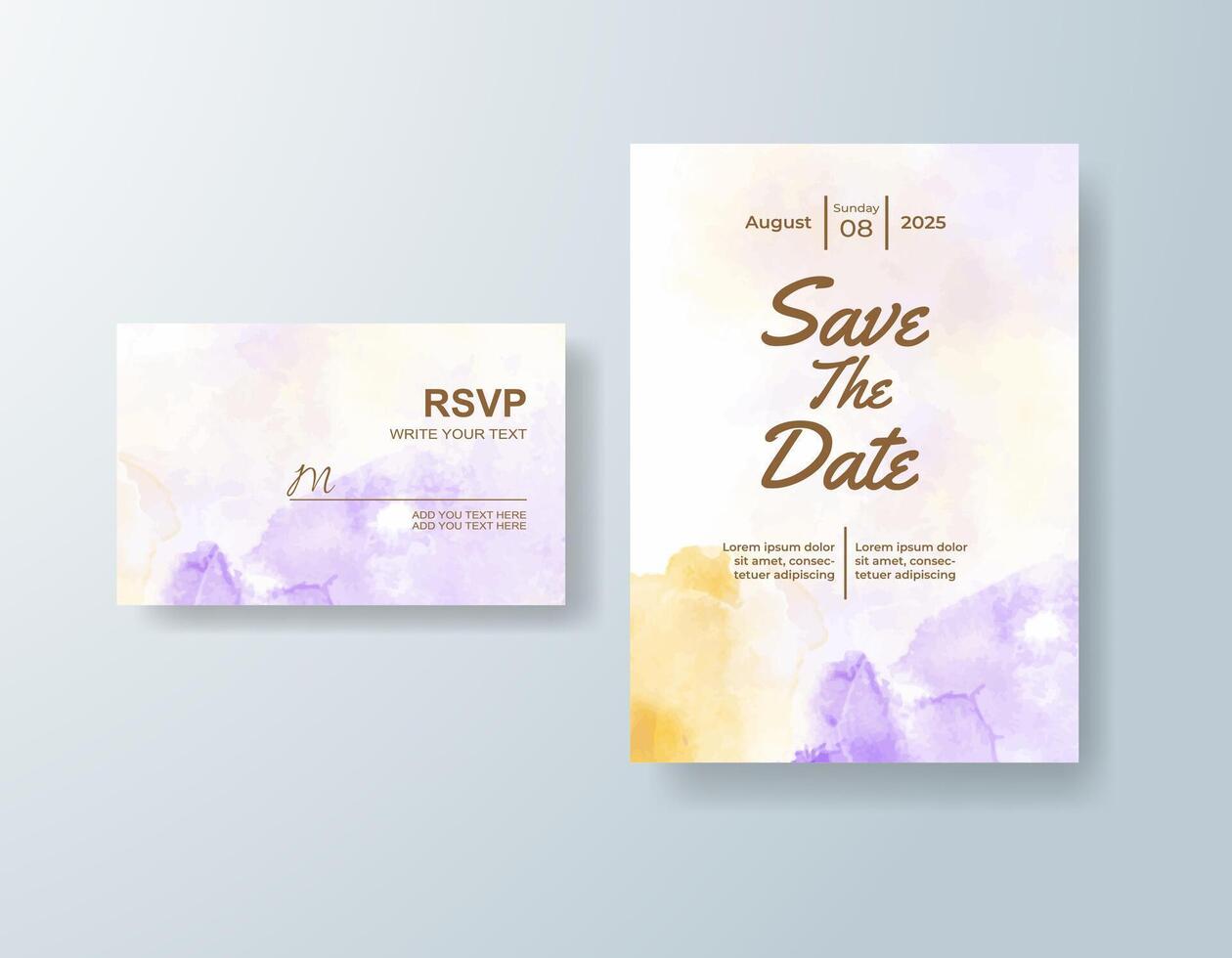 Dreamy watercolor invitation in sage green tones with a romantic theme vector