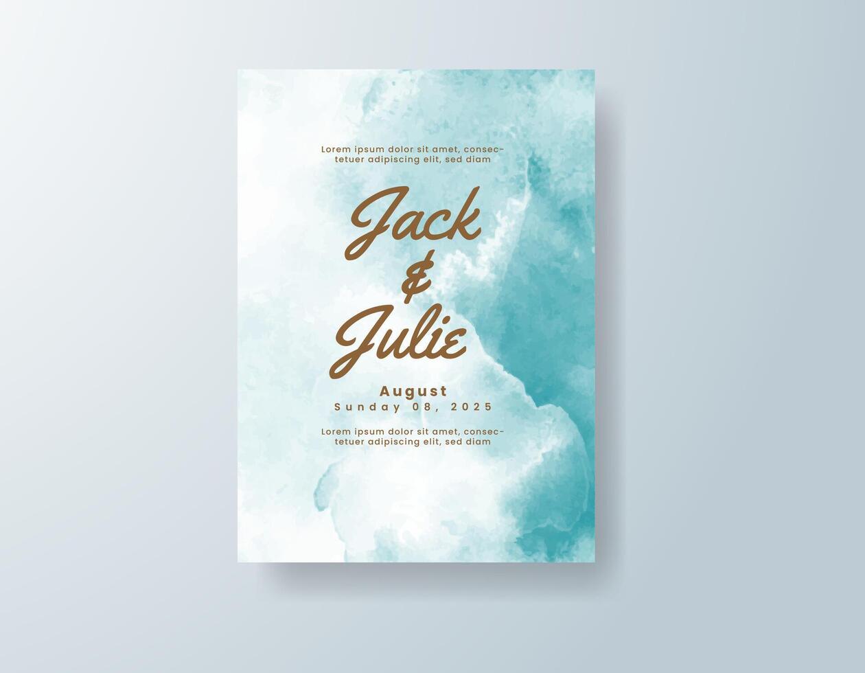 Subtle watercolor details card in ivory tones with a rustic theme vector