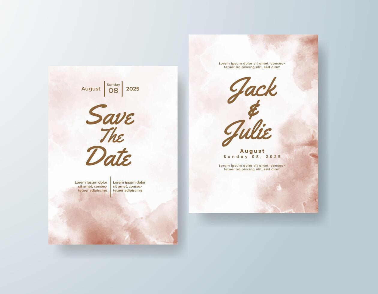 Artistic watercolor invitation in blush tones with a botanical theme. vector