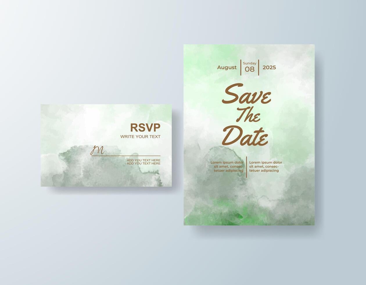Whimsical watercolor announcement in terracotta tones with a classic theme vector