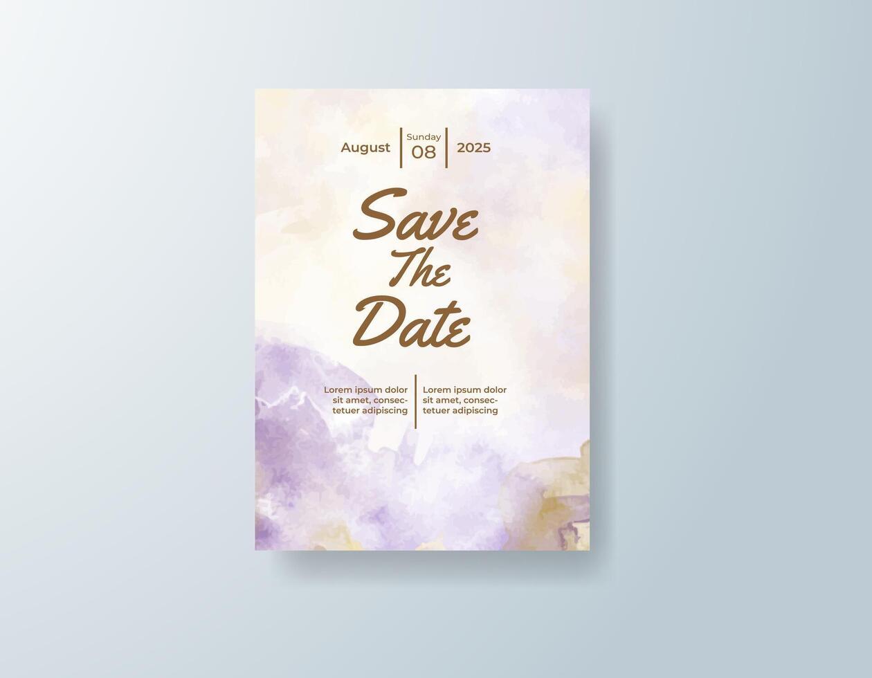 Sophisticated watercolor announcement in dusty blue tones with a beach theme vector