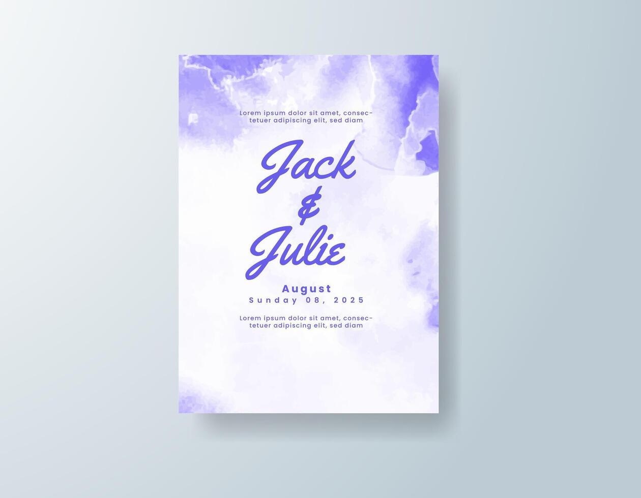 Subtle watercolor invitation in turquoise tones with a spring theme vector